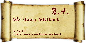 Nádassy Adalbert névjegykártya